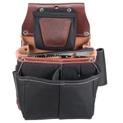 Occidental Leather 5564 Belt-Worn Fastener Bag With Divided Nylon Double Bag
