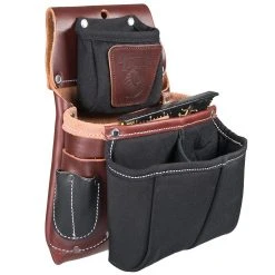 Occidental Leather 5564 Belt-Worn Fastener Bag With Divided Nylon Double Bag