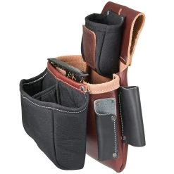 Occidental Leather 5564 Belt-Worn Fastener Bag With Divided Nylon Double Bag