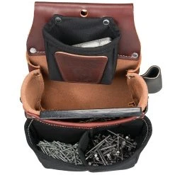 Occidental Leather 5564 Belt-Worn Fastener Bag With Divided Nylon Double Bag