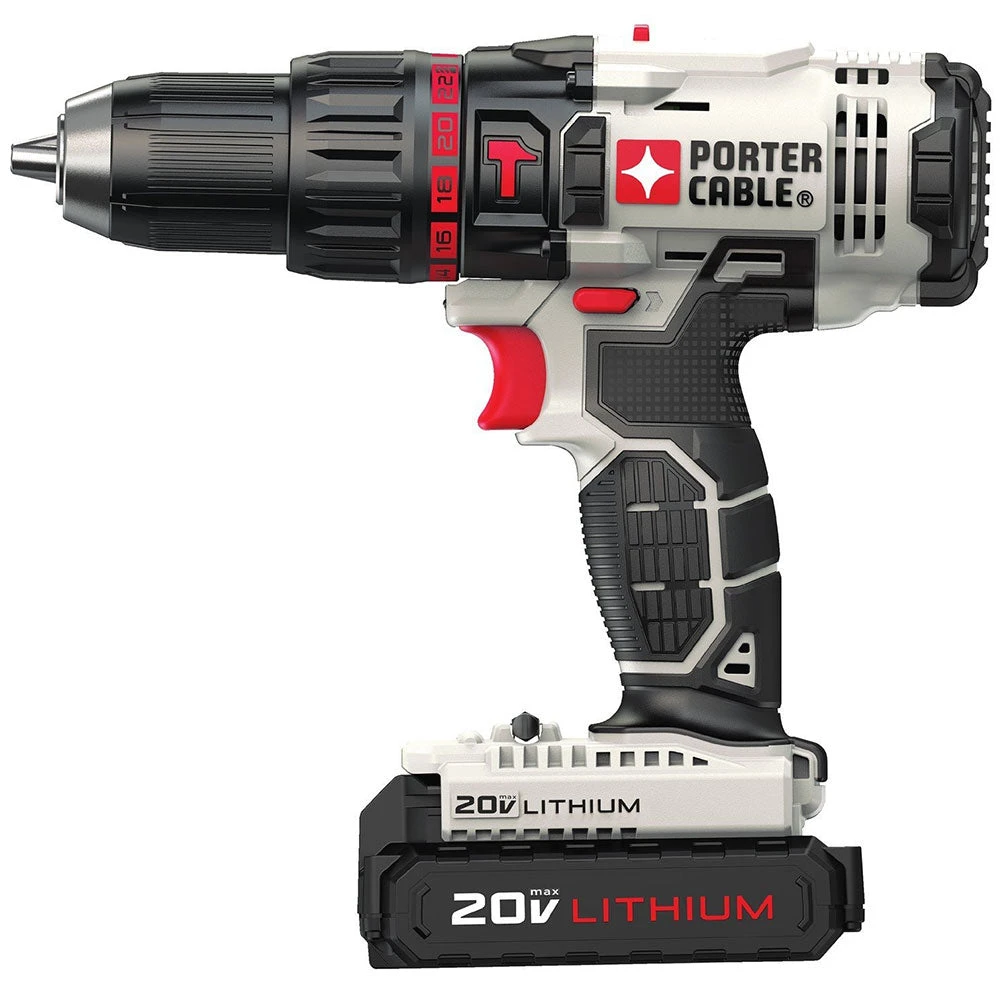 Porter-Cable Tools & Equipment Porter Cable PCC621LB 20-Volt 1/2-Inch 2-Speed Lithium-Ion Cordless Hammer Drill 3 Porter-Cable Tools & Equipment Porter Cable PCC621LB 20-Volt 1/2-Inch 2-Speed Lithium-Ion Cordless Hammer Drill