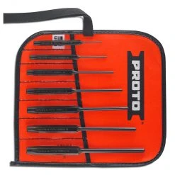 Proto J49007S2 Black Oxide Heat Treated Roll Pin Punch Set With Pouch - 7pc Tools & Equipment