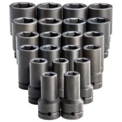Tools & Equipment Proto J76121 1-Inch 6-Point Black Oxide Drive Deep Impact Socket Set - 21pc