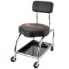 Automotive Proto JFC1010 18-Inch Durable Black/Chrome Heavy-Duty Tool Trolley Stool