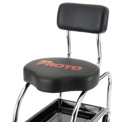 Automotive Proto JFC1010 18-Inch Durable Black/Chrome Heavy-Duty Tool Trolley Stool
