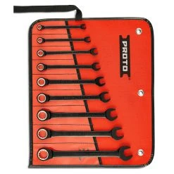 Proto JSCR-9S Black Non-Reversible Combination Ratcheting Wrench Set - 9pc Tools & Equipment