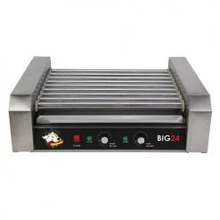 FunTime Home Goods Roller Dog RDB24SS Commercial 24 Hot Dog 9 Roller Grill Cooker Machine