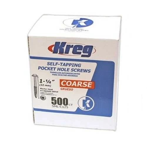 Kreg SML-C125-500 1-1/4" #8 Coarse Pocket Hole Screws With Washer-Head, 500-Pack Tools & Equipment 3 Kreg SML-C125-500 1-1/4" #8 Coarse Pocket Hole Screws With Washer-Head, 500-Pack Tools & Equipment