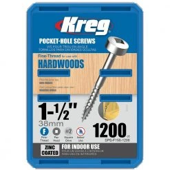 Kreg SPS-F150-1200 1-1/2-Inch Fine Thread Pan-Head Pocket Screws - 1,200pk Tools & Equipment